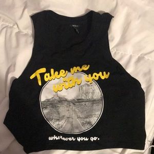 Cropped “Take Me With You” Forever 21 Shirt
